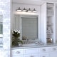 preview thumbnail 6 of 9, Akron 4-Light 38 in. W Bathroom Vanity Lighting Fixture, Metal Shade, Dimmable LED Compatible, Over the Mirror Mount Wall Sconce