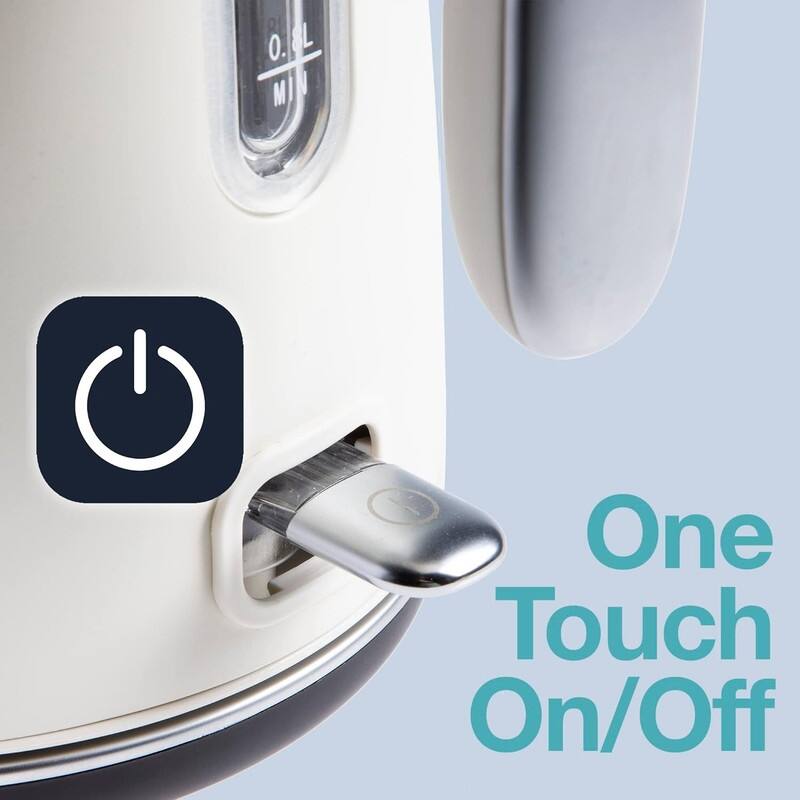Rae Dunn Electric Hot Water Kettle - Stainless Steel, Swivel Base-Dry Protection, Easy Pour Pitcher, 1.7 Liters