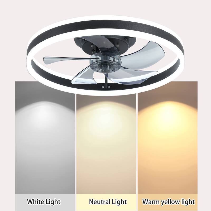 Modern Ceiling Fan Light with Light and 5 Blades, 6 Adjustable Wind Speeds for Bedroom and Living Room