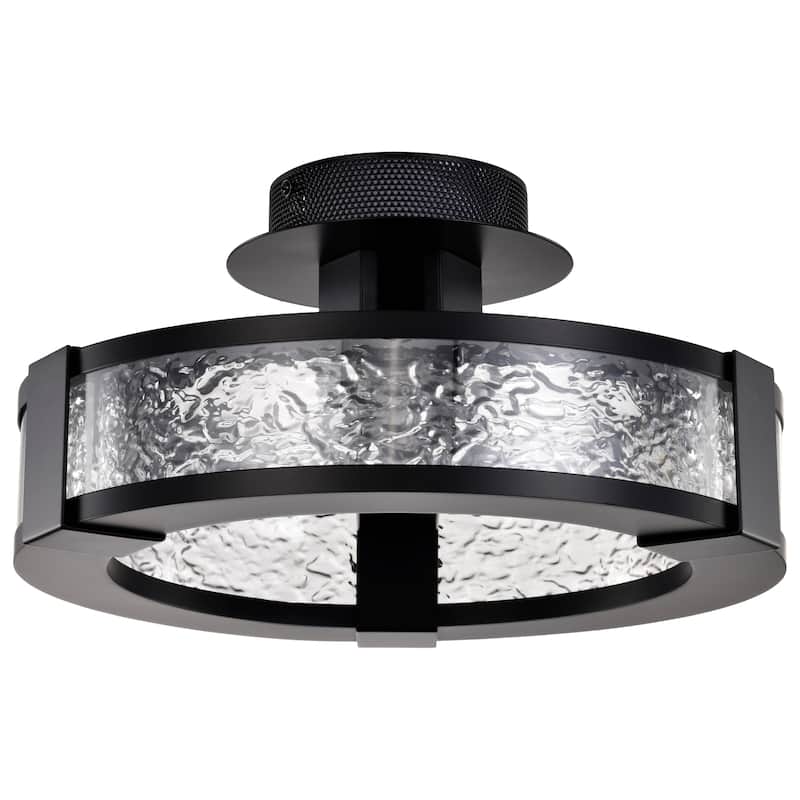 Darrow - 13 Inch LED Semi Flush - Matte Black - Acrylic Panels