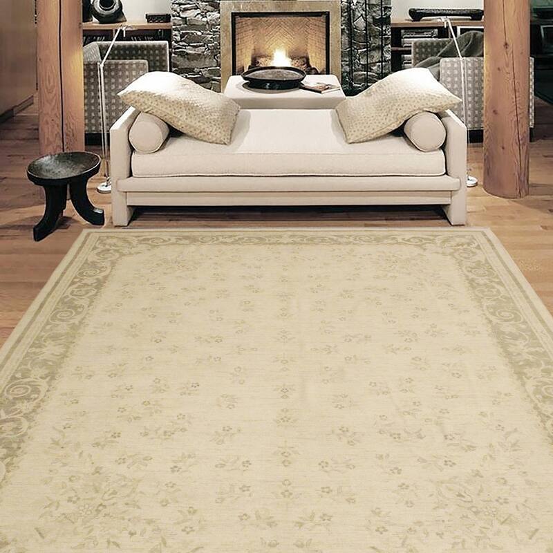 Artisan Oushak Open Field Hand-Knotted Wool Area Rug