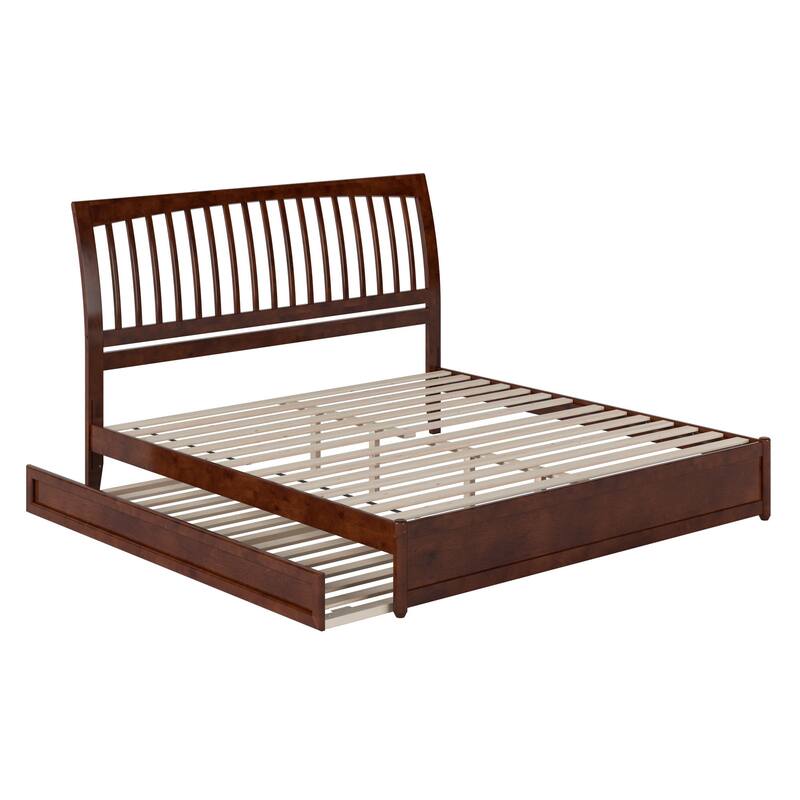Roslyn Platform Bed with Modern Panel Footboard and Twin XL Trundle