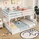 preview thumbnail 1 of 8, Gymax Twin Over Full Low Bunk Bed w/ Storage Stairs w/ Full-length White - Twin