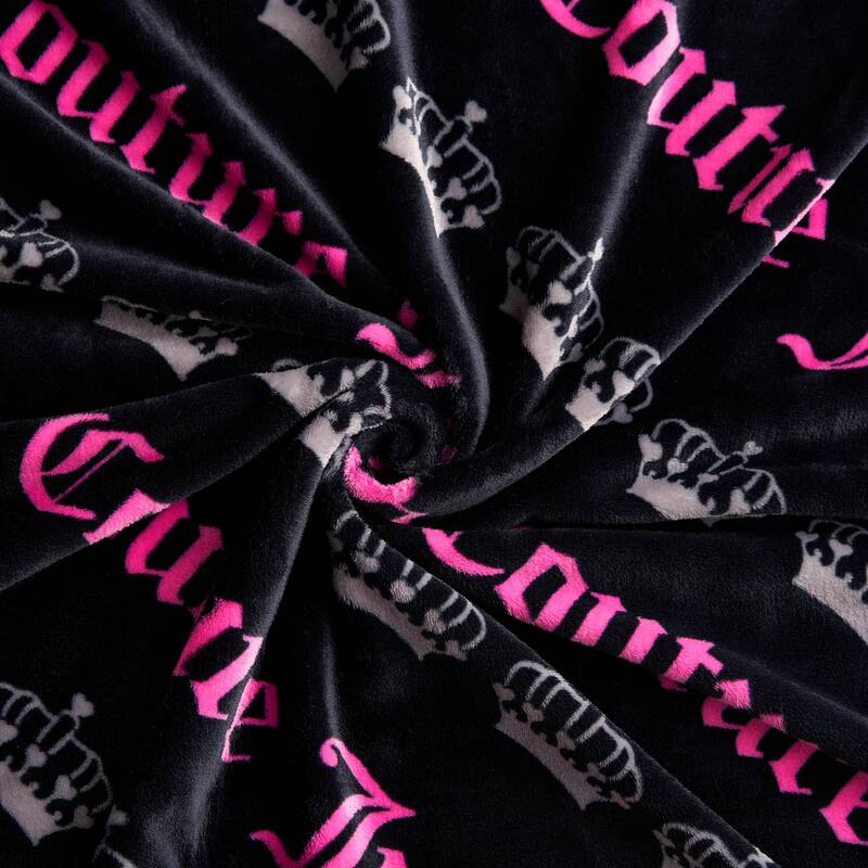 Juicy Couture Holiday Plush Throw Blankets