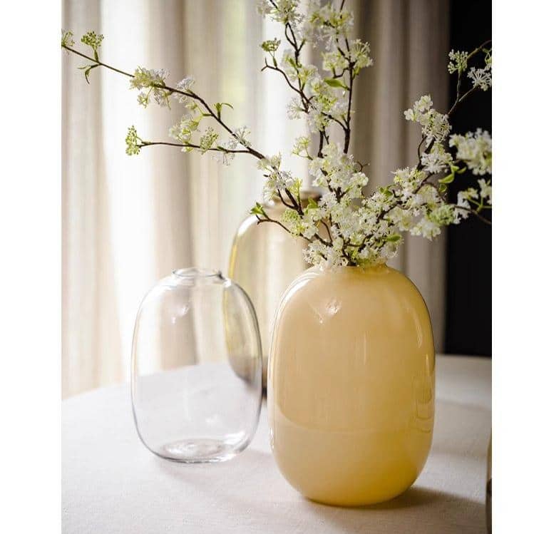 RusticReach Modern Glass Vase in Yellow