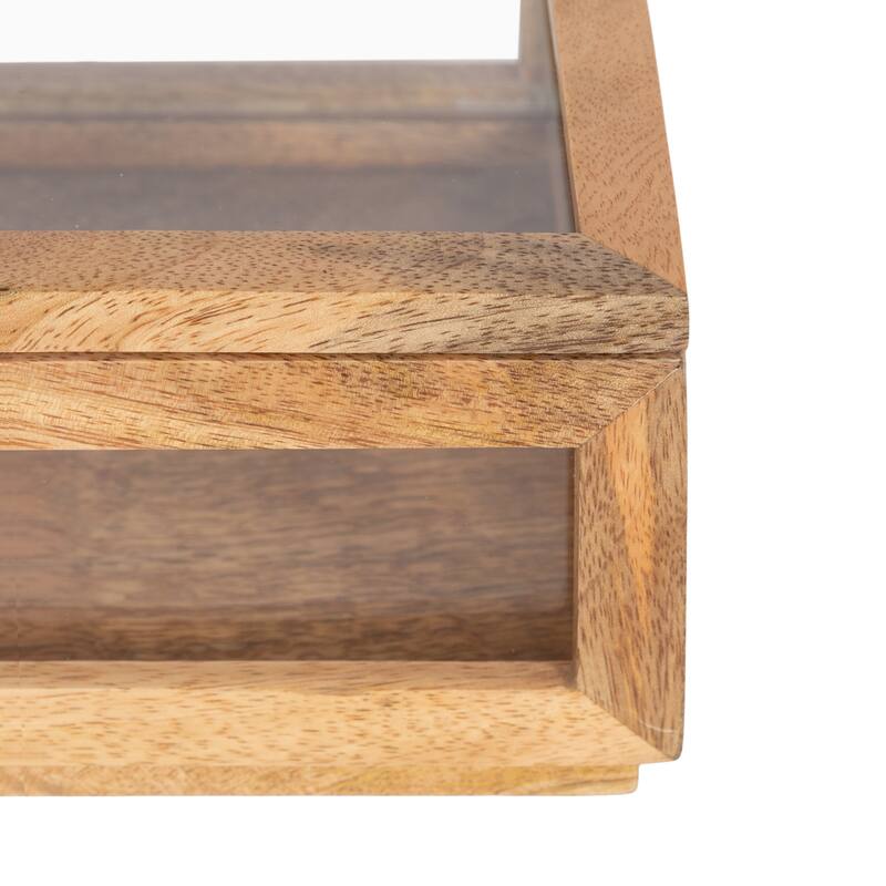 Kate and Laurel Curiel Decorative Wood and Glass Storage Box - 10x6x4