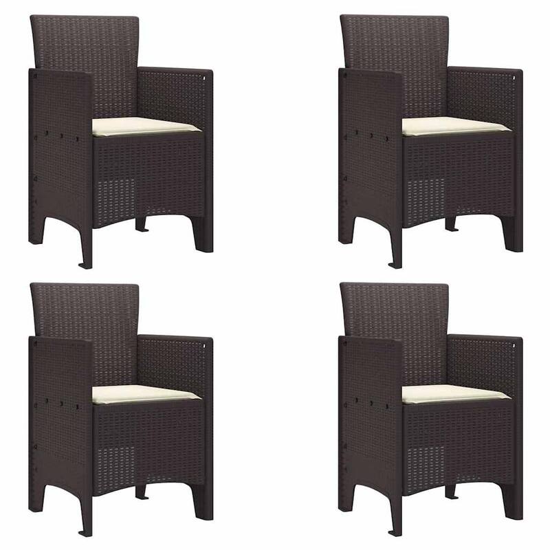 vidaXL Garden Dining Set 3/5 pcs Anthracite/Brown Polt rattan - 100 x 100 x 73 cm