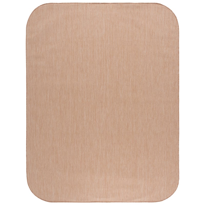 SAFAVIEH Courtyard Ilmur Indoor/ Outdoor Waterproof Patio Backyard Rug - 8' x 10' Round Corner - Natural/Cream