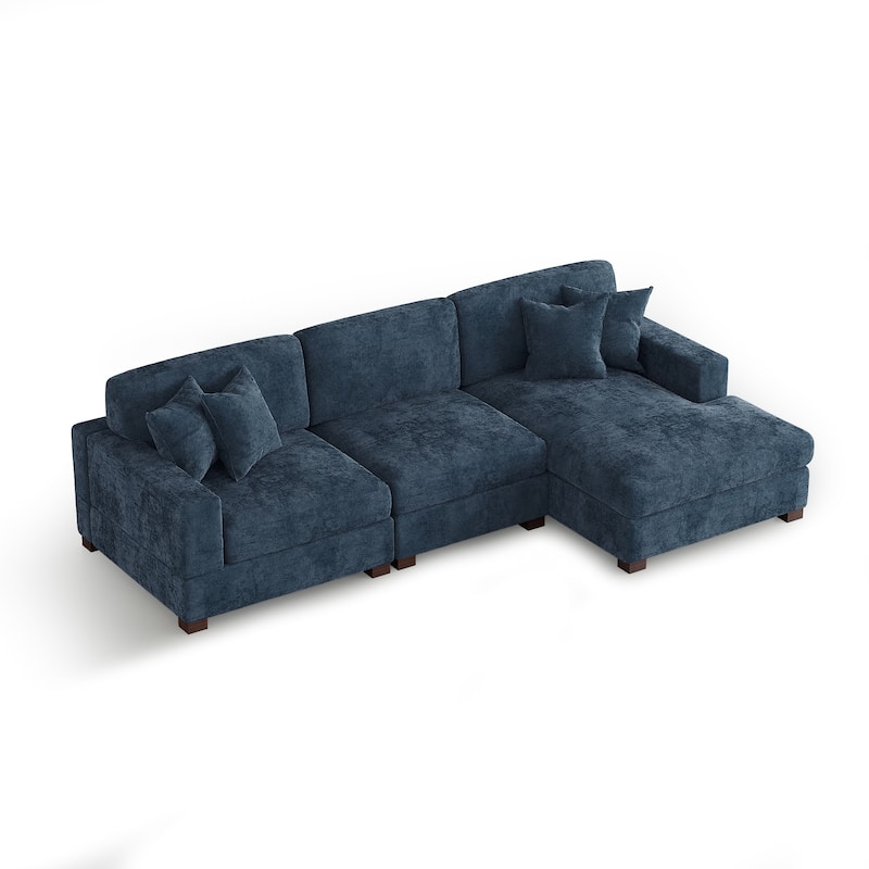 Oversized Modern Chenille Modular Sectional Sofa with Chaise