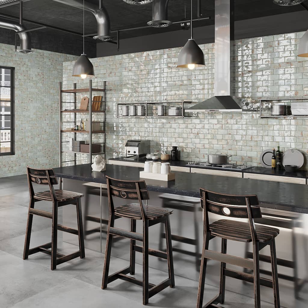 Merola Tile Biarritz Green 3" x 6" Ceramic Wall Tile