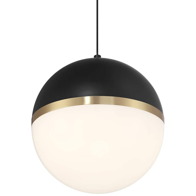 Access Lighting Unity LED Pendant - Black with Antique Brushed Brass