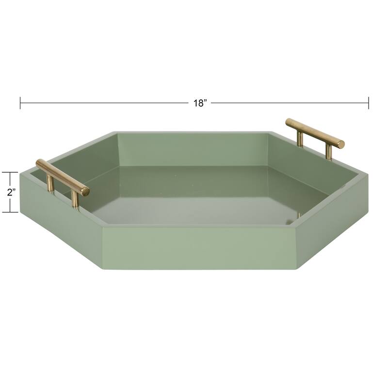 Kate and Laurel Lipton Hexagon Decorative Tray - 18x18