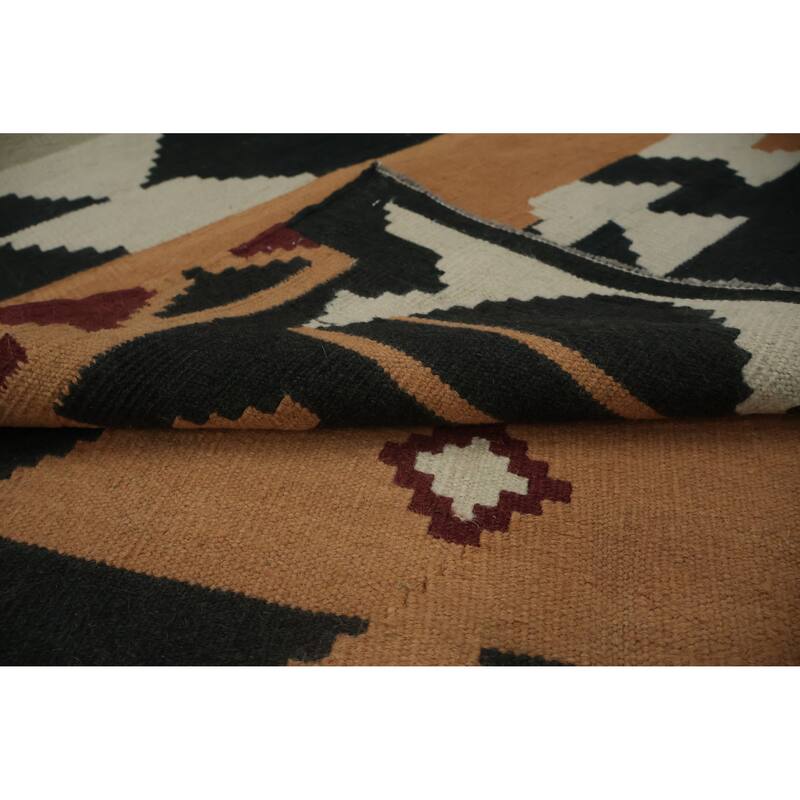 Hand Woven Oriental 100% Wool Carpet Southwestern Tribal Black Kilim Area Rug - 15' 3'' X 10' 0''