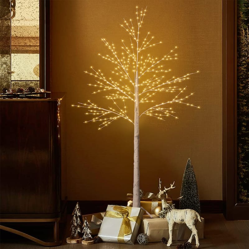 6ft Lighted Birch Tree for Home Decor