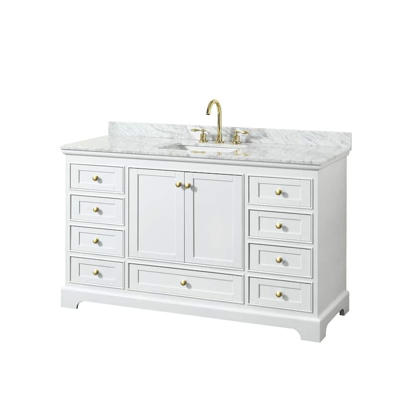 Wyndham Collection Deborah 60" Free Standing Single Vanity Set with