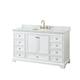Option White / White Carrara Marble Top / Brushed Gold