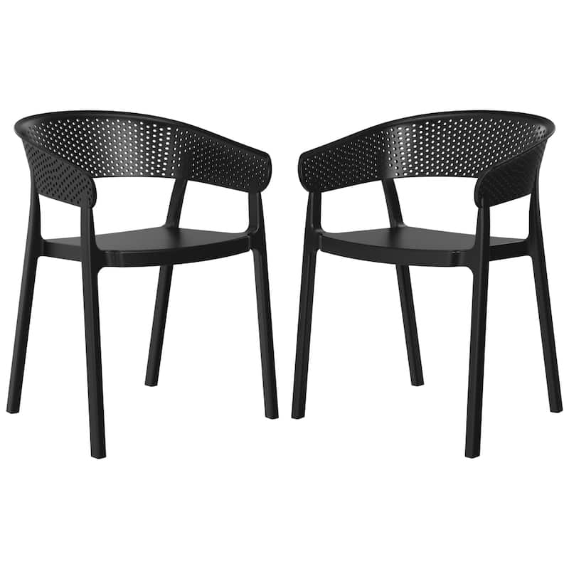 Frond and Form Outdoor Stacking Dining Armchair (Set of 2) - Black