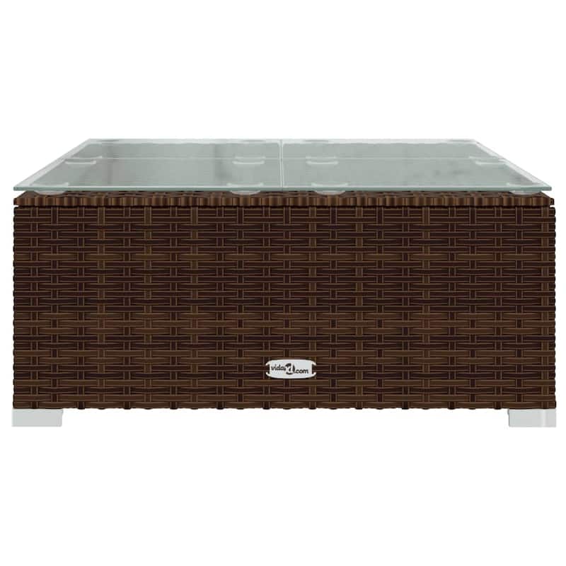 vidaXL Patio Lounge Set Outdoor Sectional Sofa Set Table Garden Poly Rattan - 27.6" x 27.6" x 23.8"