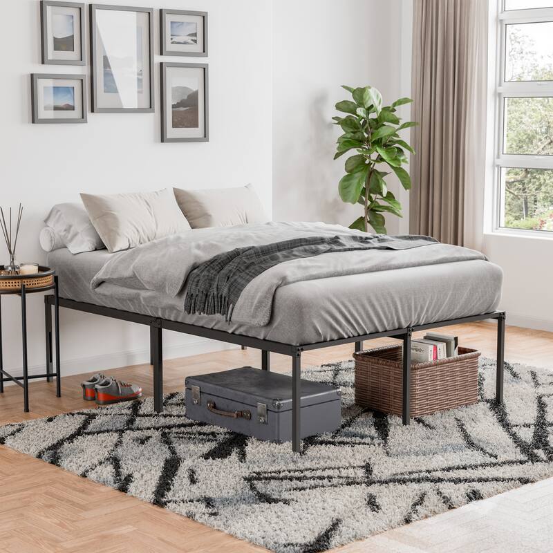 Jet 18-inch Metal Platform Bed Frame with Under-Bed Storage Space, No-Box Spring Needed - Full
