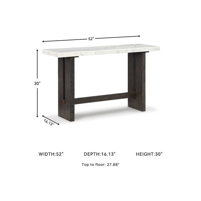 Signature Design by Ashley Burkhaus White / Dark Brown Sofa Table - 52"W x 16"D x 30"H