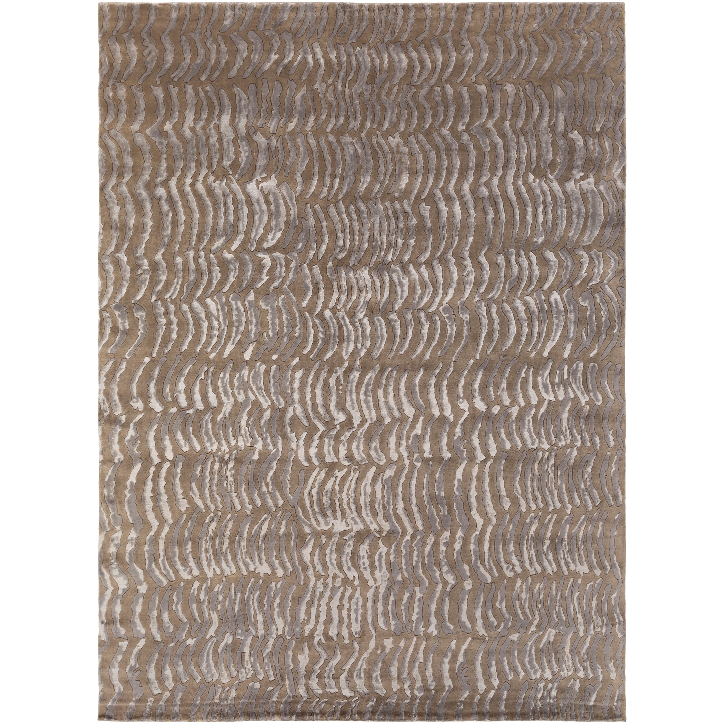 Hand-knotted Royal Abstract Design Wool Area Rug - 4' x 6' - Bed Bath ...