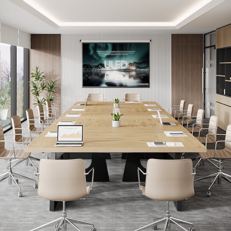 Wood Conference Table Oka Rectangular Office Meeting Room Desk