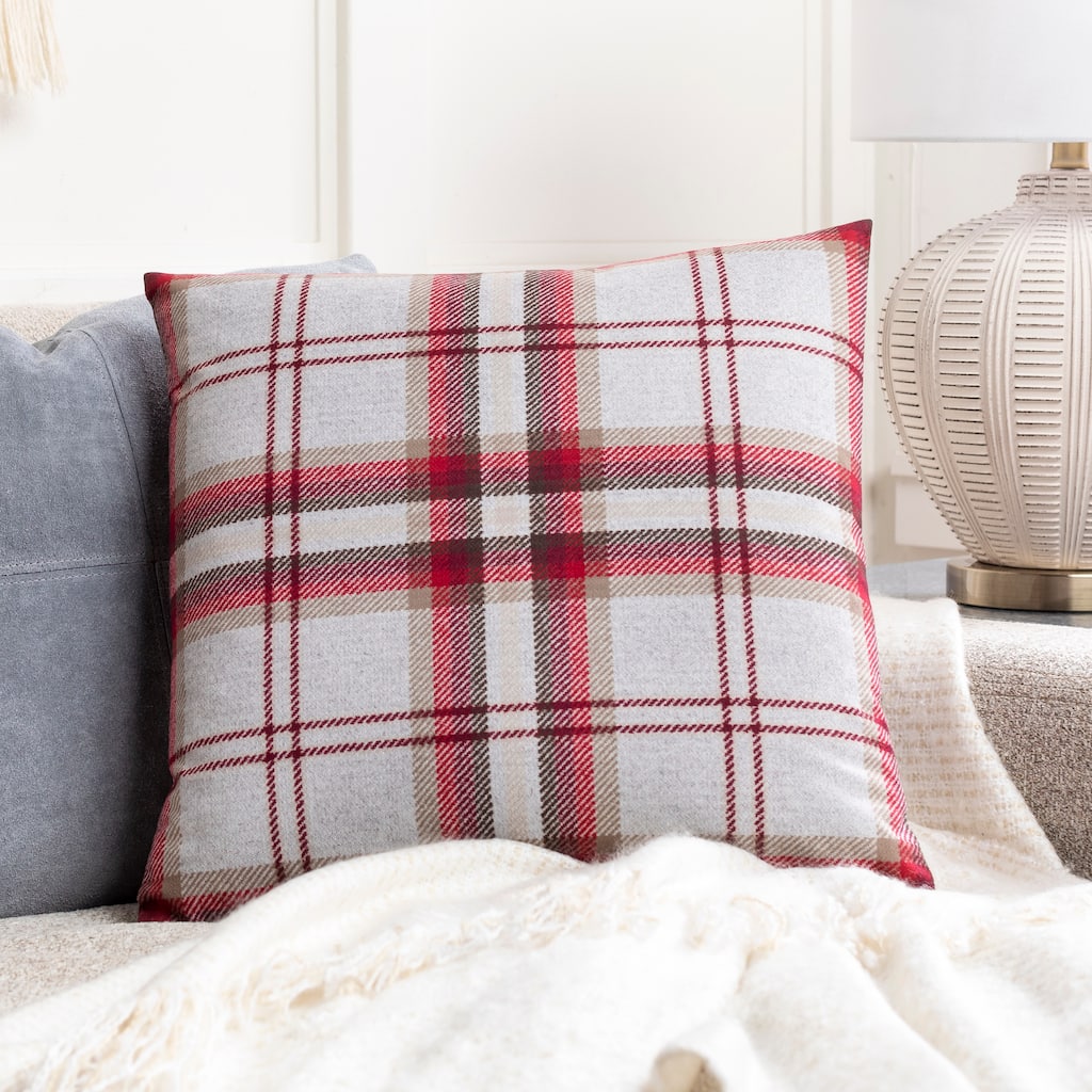 Kip Classic Plaid Knit 18-inch Throw Pillow