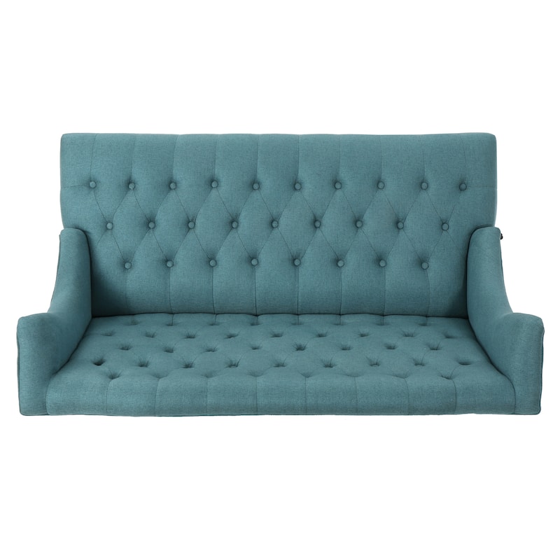 Velvet Button Tufted High Wingback Loveseat Sofa