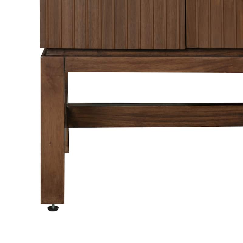 Kenzo 47 in. Bathroom Vanity in Walnut with White Solid Surface Top - 47" Single Sink