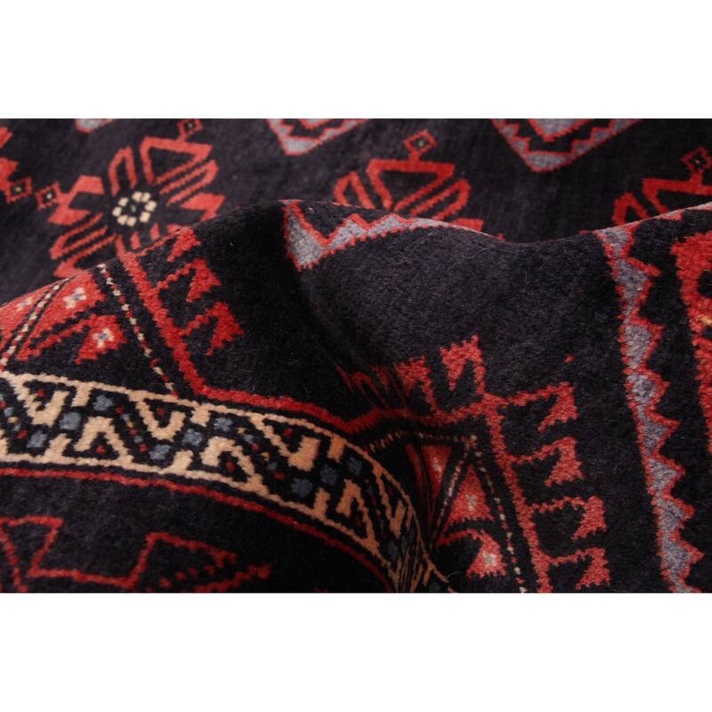 ECARPETGALLERY Hand-knotted Melis Vintage Dark Navy Wool Rug - 4'8 x 9'7