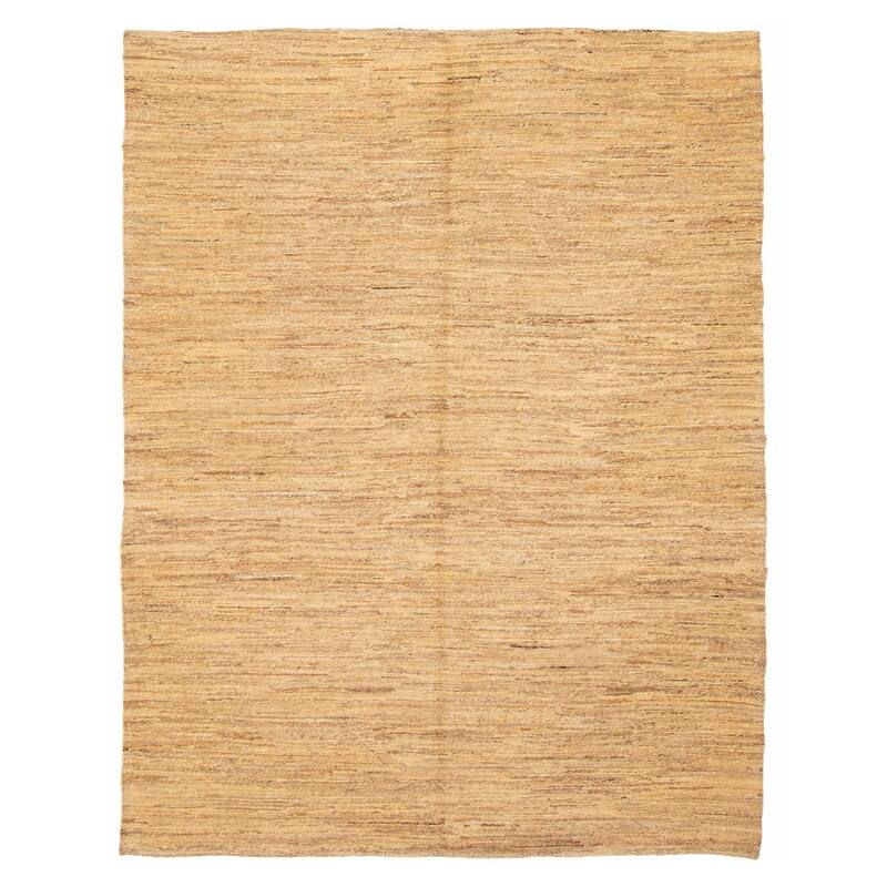 ECARPETGALLERY Flat-Weave Natural Tan Wool Tapestry Kilim - 5'0 x 6'4 - Tan - 5'0 x 6'4