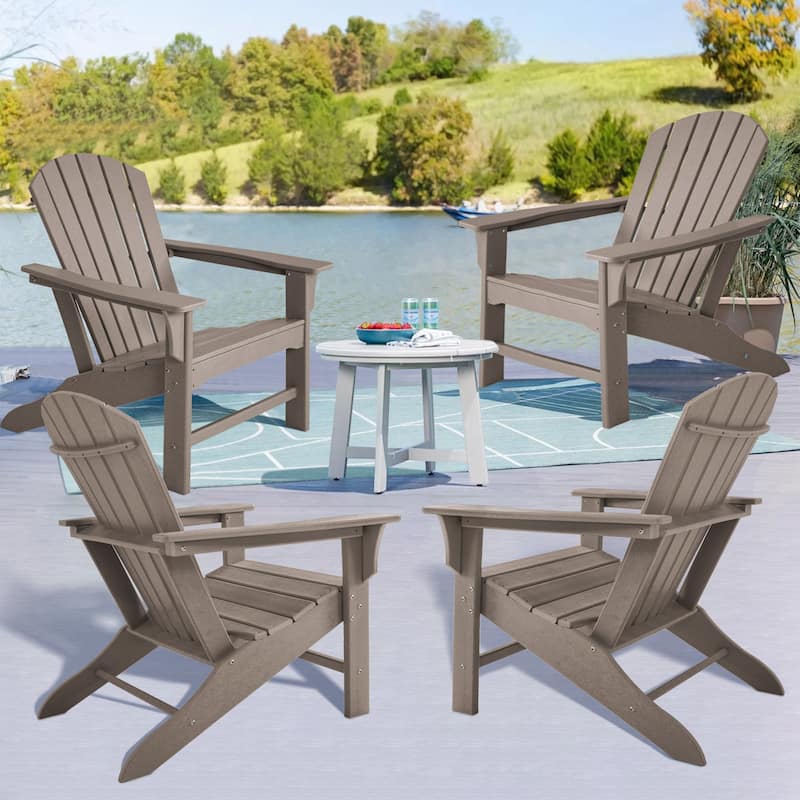 Outdoor Classic Recycled Plastic Adirondack Chair,set of 4 - N/A - Brown