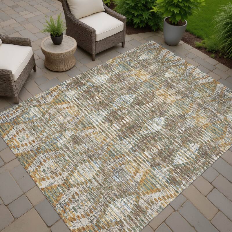 Machine Washable Indoor/ Outdoor Modern Ignacio Chantille Rug