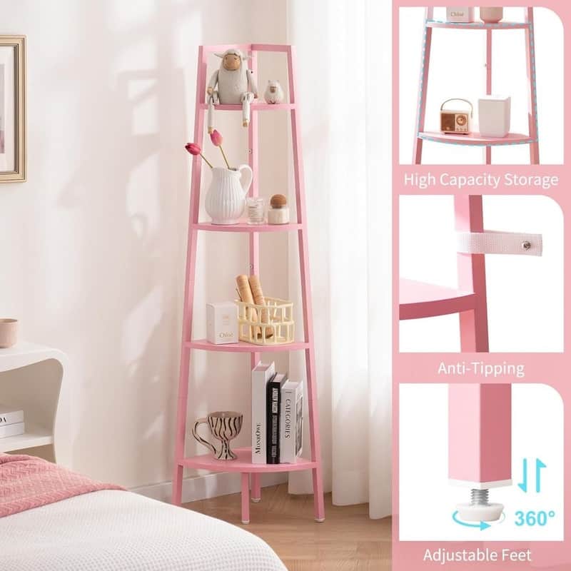 4-Tier Corner Bookshelf