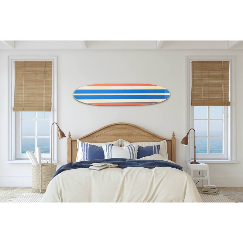 Lacquered Wood Surfboard Wall Décor (Hangs Vertical or Horizontal)
