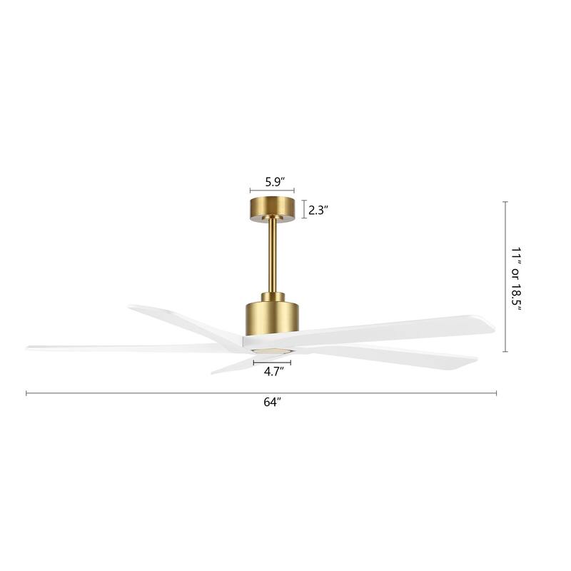 WINGBO 64 Inch DC Motor Indoor Ceiling Fan without Lights - N/A