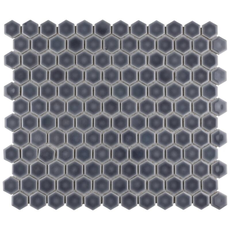 Merola Tile Hudson 1" Hex Imperial Grey 11-7/8" x 13-1/4" Porcelain Floor and Wall Tile