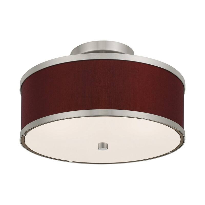 Livex Lighting 2-light Fabric Shade Ceiling Mount, 60422, 62627, 60412, 60402