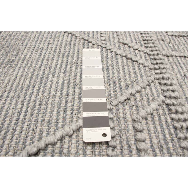 ECARPETGALLERY Braid weave Sienna Grey Wool Rug - 5'1 x 8'1