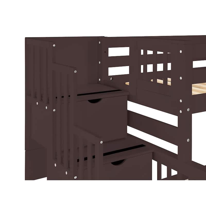 Taylor & Olive Trillium Twin over Full Stairway Bunk Bed