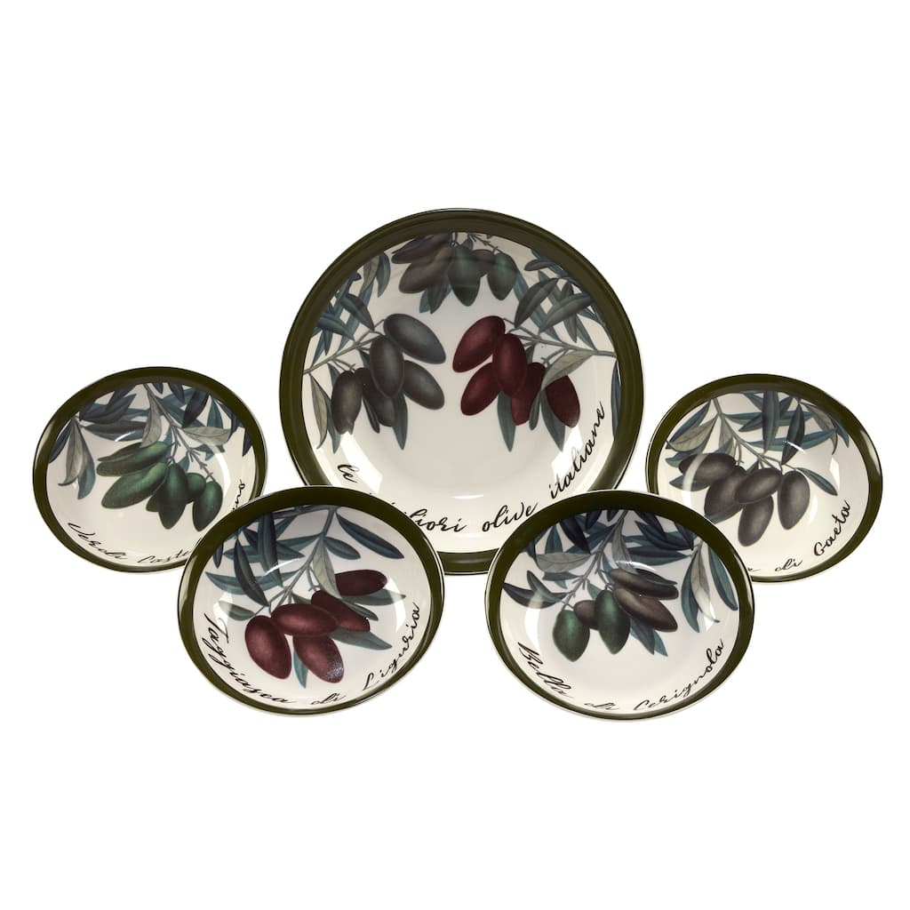 Certified International Olive d'Italia 5-piece Pasta Set