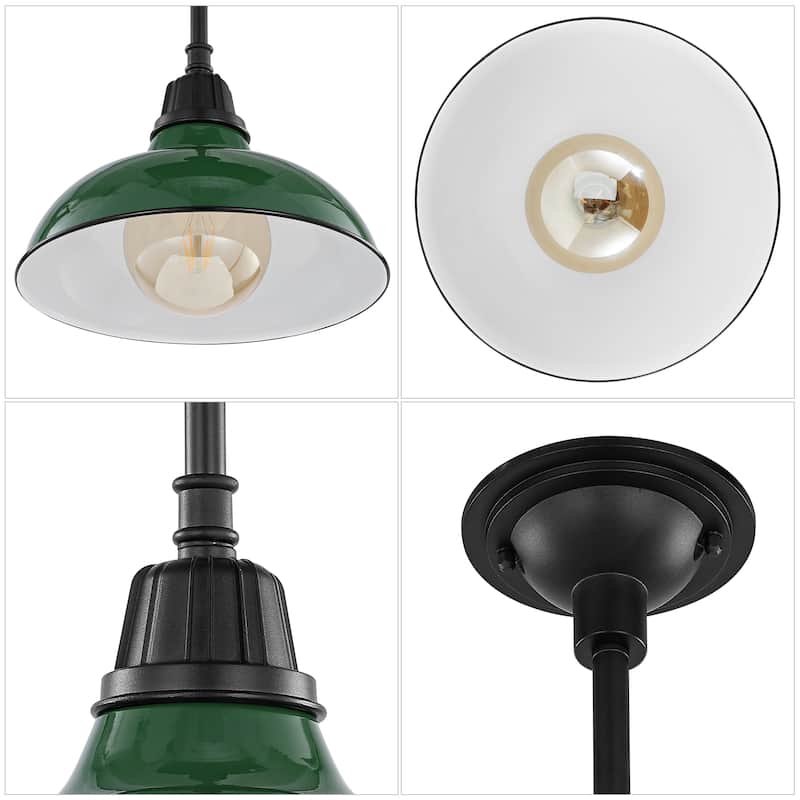 12.25" 1-Light Indoor/Outdoor Iron LED Pendant, by JONATHAN Y - 12.25