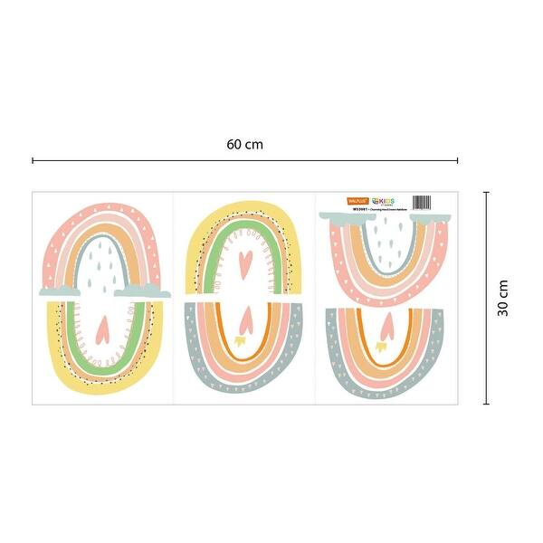 dimension image slide 0 of 2, Walplus Hand-drawn Rainbows Children Kids Wall Sticker Nursery Decor