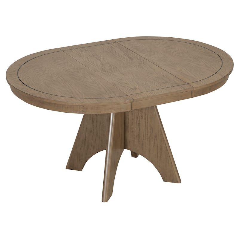 Vintage 58" Extendable Dining Table for 4-6 Rustic Farmhouse Kitchen Table with Distressed Finish