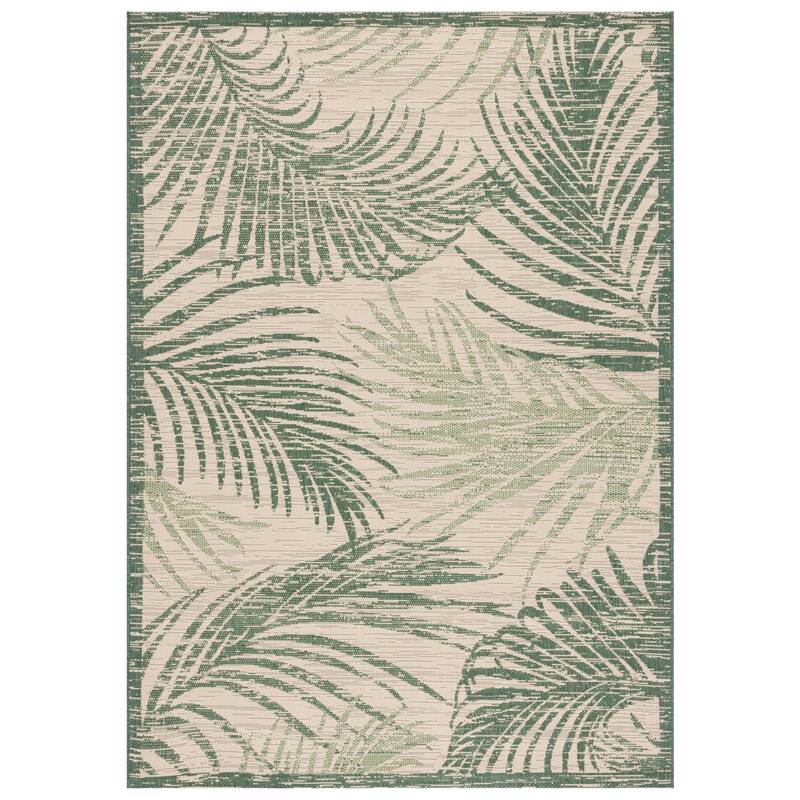 SAFAVIEH Courtyard Magnþora Casual Rug - 5'3" x 7'7" - Beige/Green