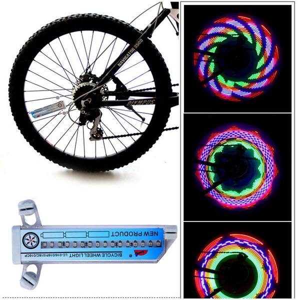 32 LED Patterns Bicycle Wheel Rim Lights Cycling Bikes Rainbow Signal Tire Spoke