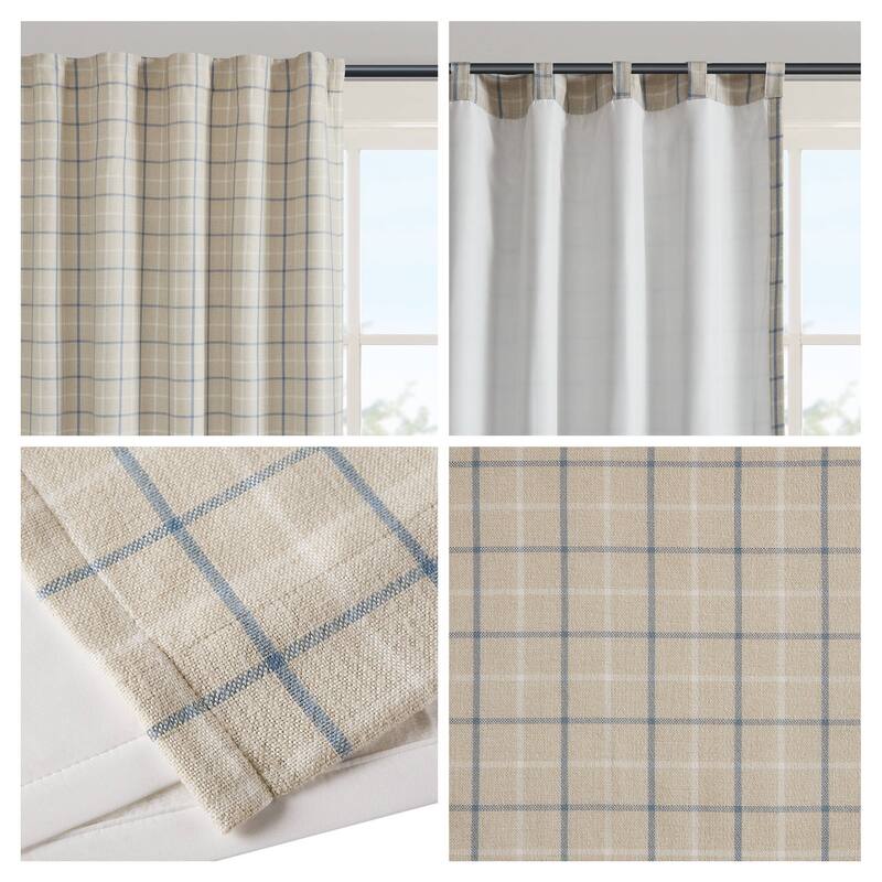 Plaid Rod Pocket and Back Tab Curtain Panel - Multi-Color