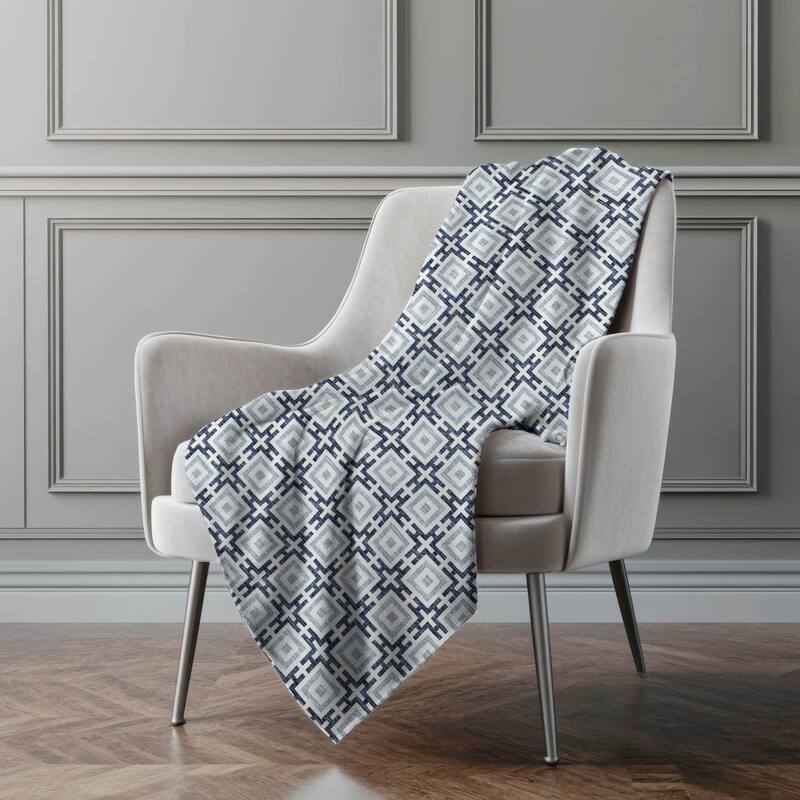 Premium Machine Washable ASB139 Modern Geo Sherpa Throw Blanket