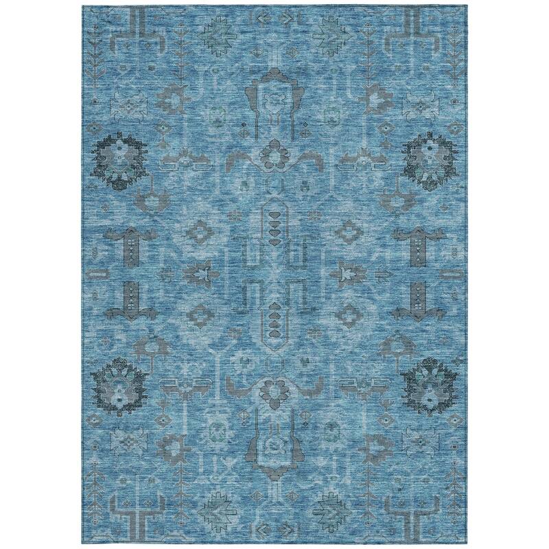 HomeRoots Oriental Traditional Rectangle Outdoor Rug