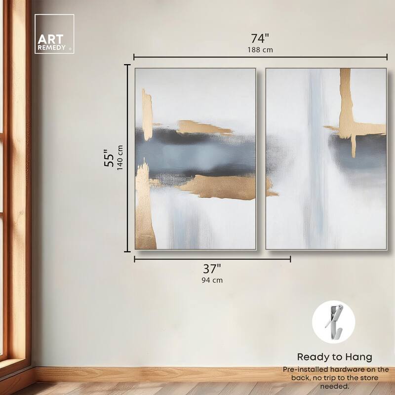 Visual Gold Vortex I Canvas Set of 2 by Art Remedy